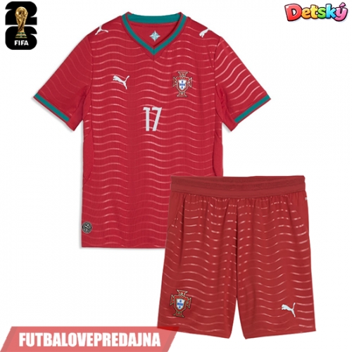 Lacne Dětský Futbalové dres Portugalsko Rafael Leao #17 MS 2026 Krátky Rukáv - Domáci (+ trenírky)
